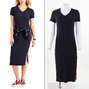 Tommy Jeans Ribbed T-Shirt Dress Sky Captain S